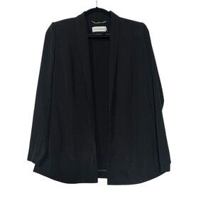 Calvin Klein Black Open Front Blazer Size 2P Office Career wear Business